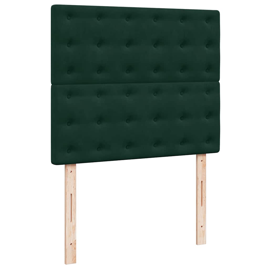 Boxspringbett mit Matratze & LED Dunkelgrün 120x190 cm Samt