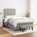 Boxspringbett mit Matratze Hellgrau 120x190 cm Stoff
