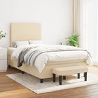 Boxspringbett mit Matratze Creme 120x190 cm Stoff
