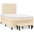 Boxspringbett mit Matratze Creme 120x190 cm Stoff