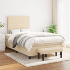 Boxspringbett mit Matratze Creme 120x190 cm Stoff