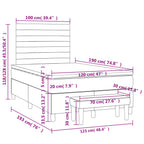 Boxspringbett mit Matratze Creme 120x190 cm Stoff