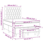 Boxspringbett mit Matratze Dunkelbraun 120x190 cm Stoff
