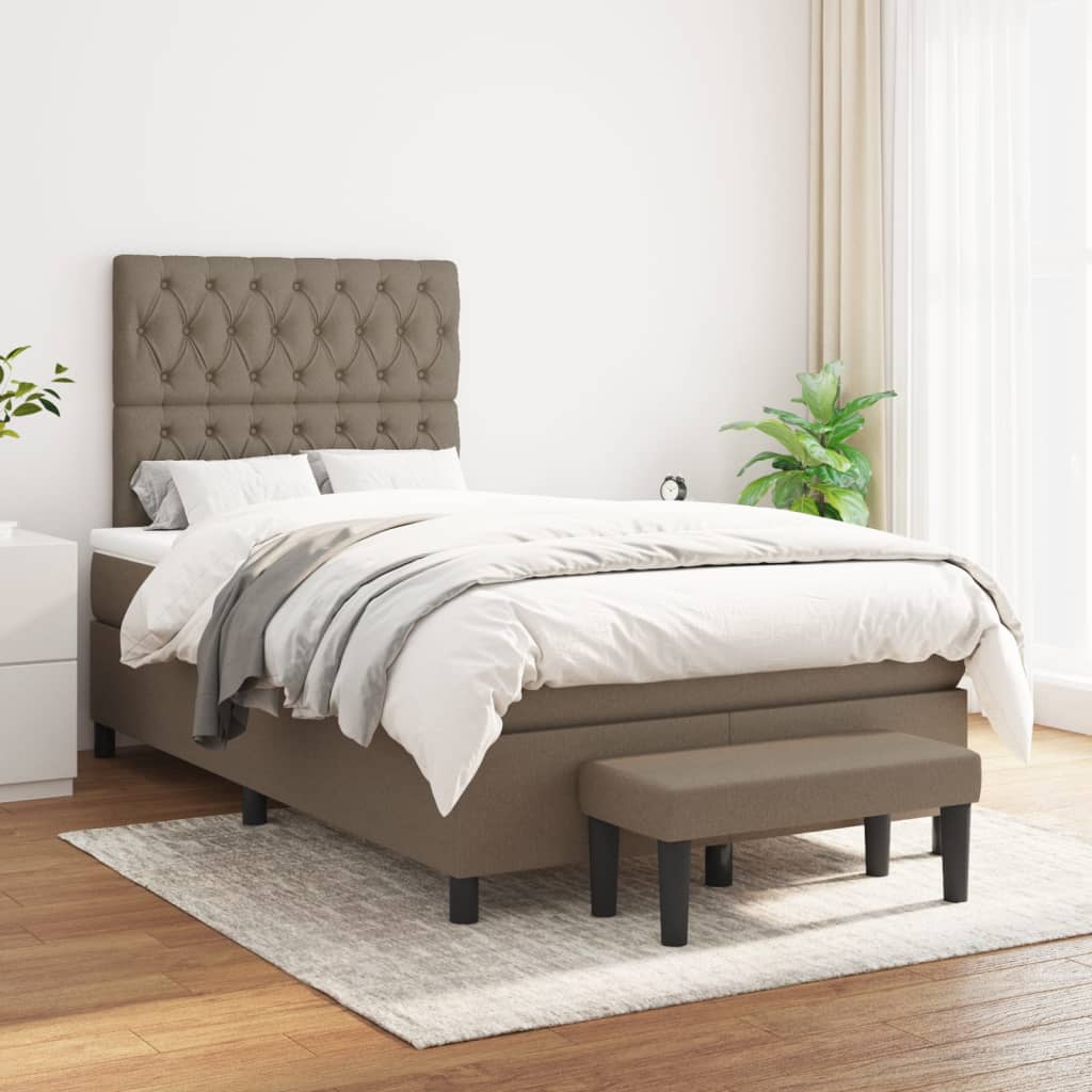 Boxspringbett mit Matratze Taupe 120x190 cm Stoff