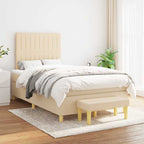Boxspringbett mit Matratze Creme 120x190 cm Stoff