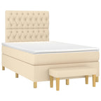 Boxspringbett mit Matratze Creme 120x190 cm Stoff