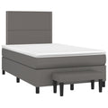 Boxspringbett mit Matratze Grau 120x190 cm Kunstleder