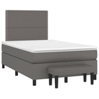 Boxspringbett mit Matratze Grau 120x190 cm Kunstleder