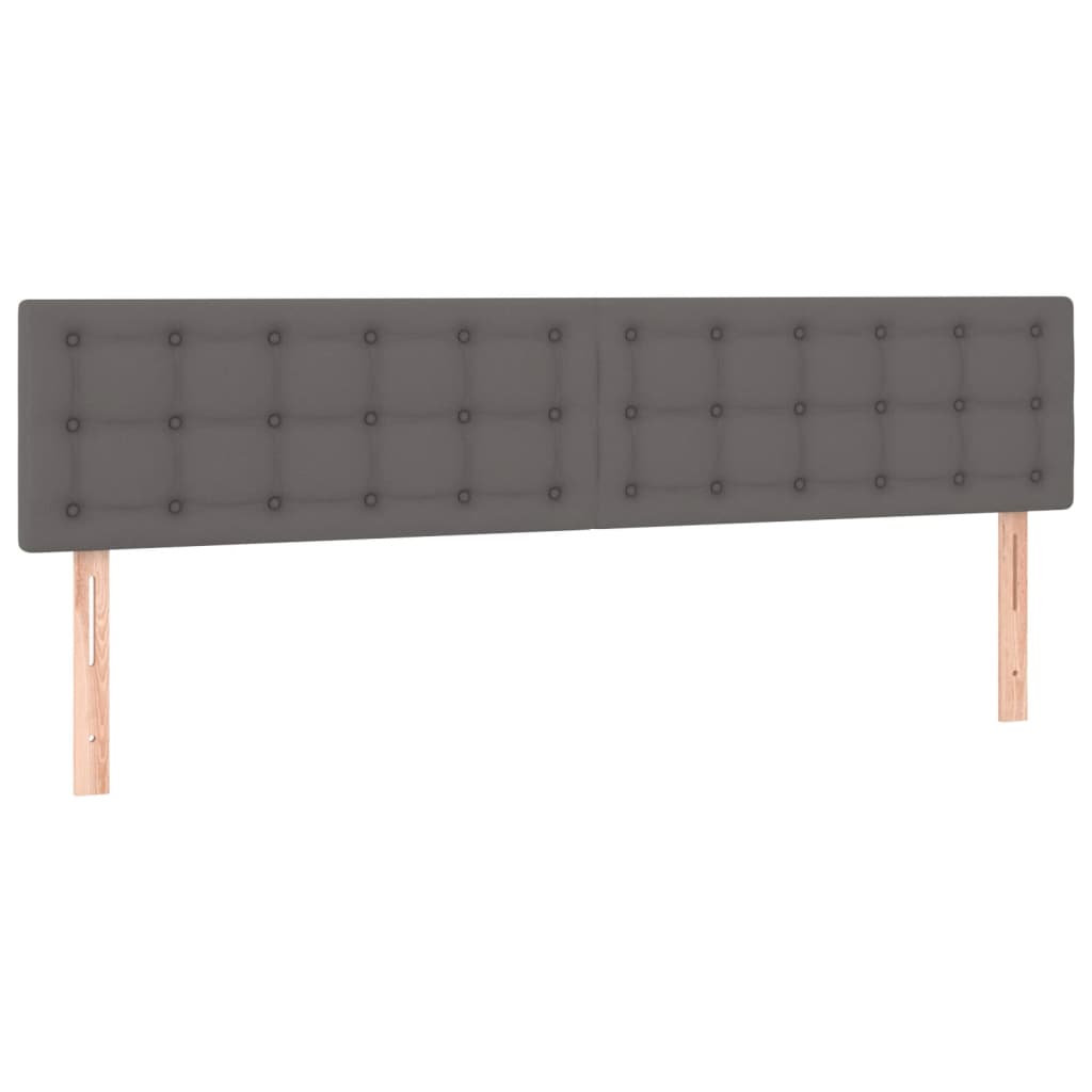 Boxspringbett mit Matratze Grau 120x190 cm Kunstleder