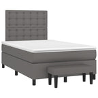 Boxspringbett mit Matratze Grau 120x190 cm Kunstleder