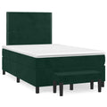 Boxspringbett mit Matratze Dunkelgrün 120x190 cm Samt