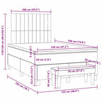 Boxspringbett mit Matratze Dunkelgrau 120x190 cm Samt