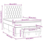 Boxspringbett mit Matratze Dunkelgrau 120x190 cm Samt
