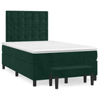 Boxspringbett mit Matratze Dunkelgrün 120x190 cm Samt
