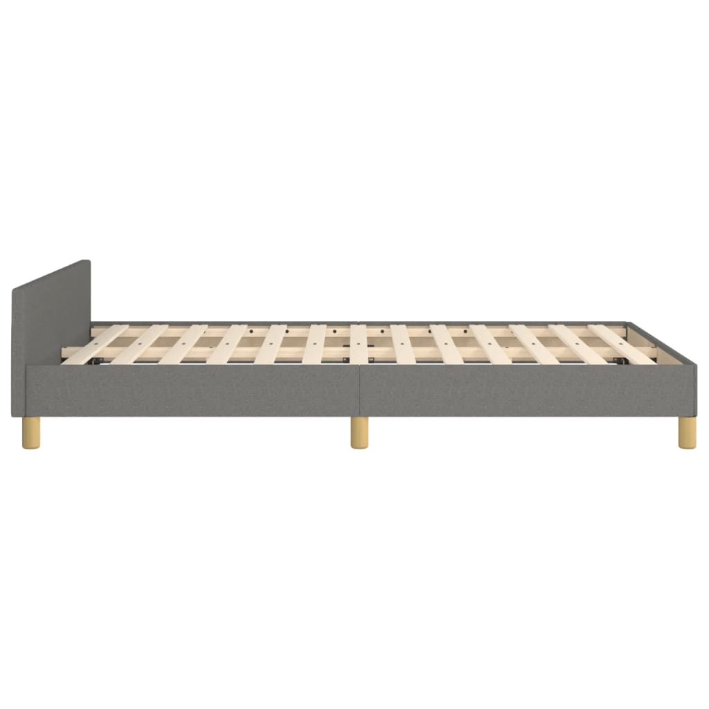 Bettgestell ohne Matratze Dunkelgrau 120x190 cm Stoff