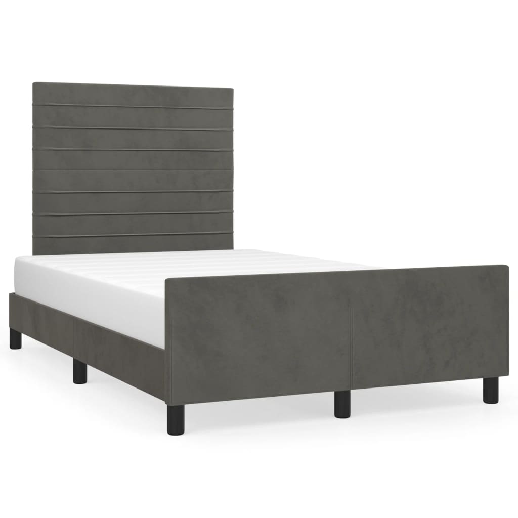 Bettgestell ohne Matratze Dunkelgrau 120x190 cm Samt