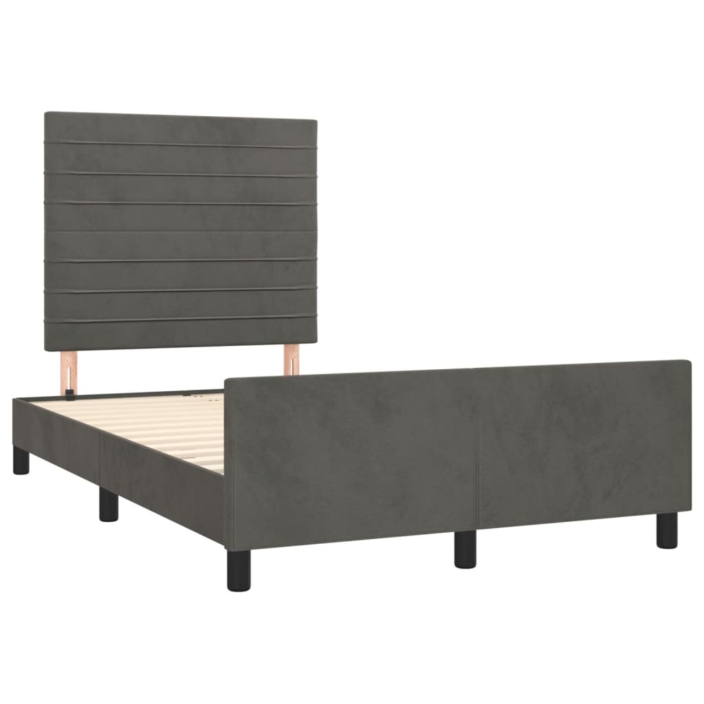 Bettgestell ohne Matratze Dunkelgrau 120x190 cm Samt