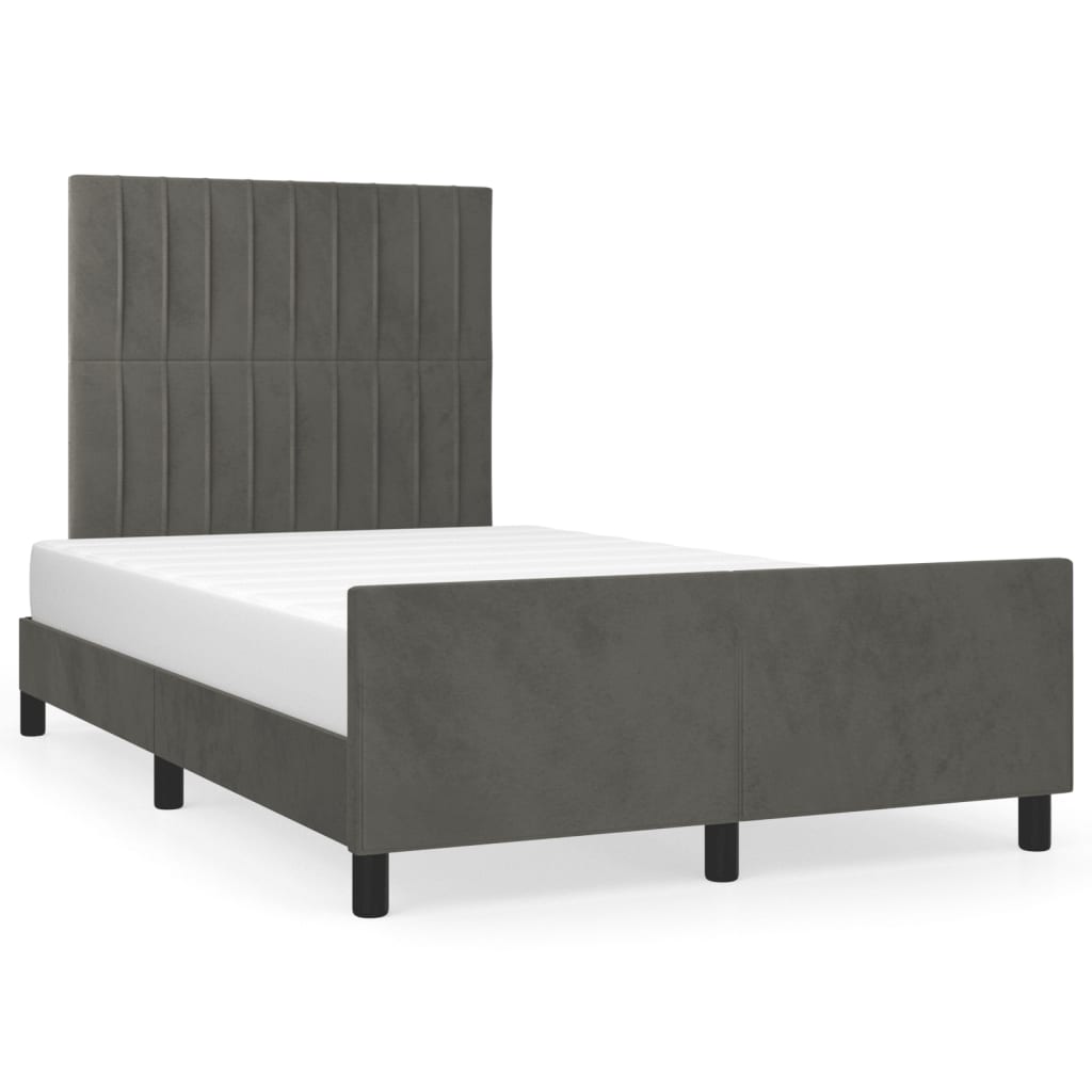 Bettgestell ohne Matratze Dunkelgrau 120x190 cm Samt