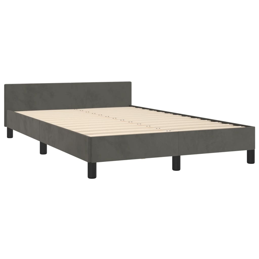 Bettgestell ohne Matratze Dunkelgrau 120x190 cm Samt