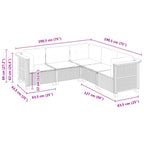 5-tlg. Garten-Sofagarnitur mit Kissen Beige Poly Rattan