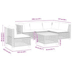 6-tlg. Garten-Sofagarnitur mit Kissen Beige Poly Rattan