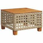 10-tlg. Garten-Sofagarnitur mit Kissen Beige Poly Rattan