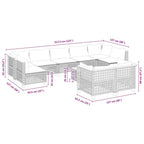 10-tlg. Garten-Sofagarnitur mit Kissen Beige Poly Rattan