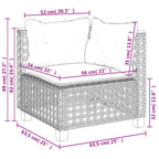 11-tlg. Garten-Sofagarnitur mit Kissen Beige Poly Rattan