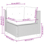10-tlg. Garten-Sofagarnitur mit Kissen Beige Poly Rattan