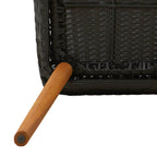Garten Essgruppe mit Kissen 9 pcs Schwarz Poly-Rattan