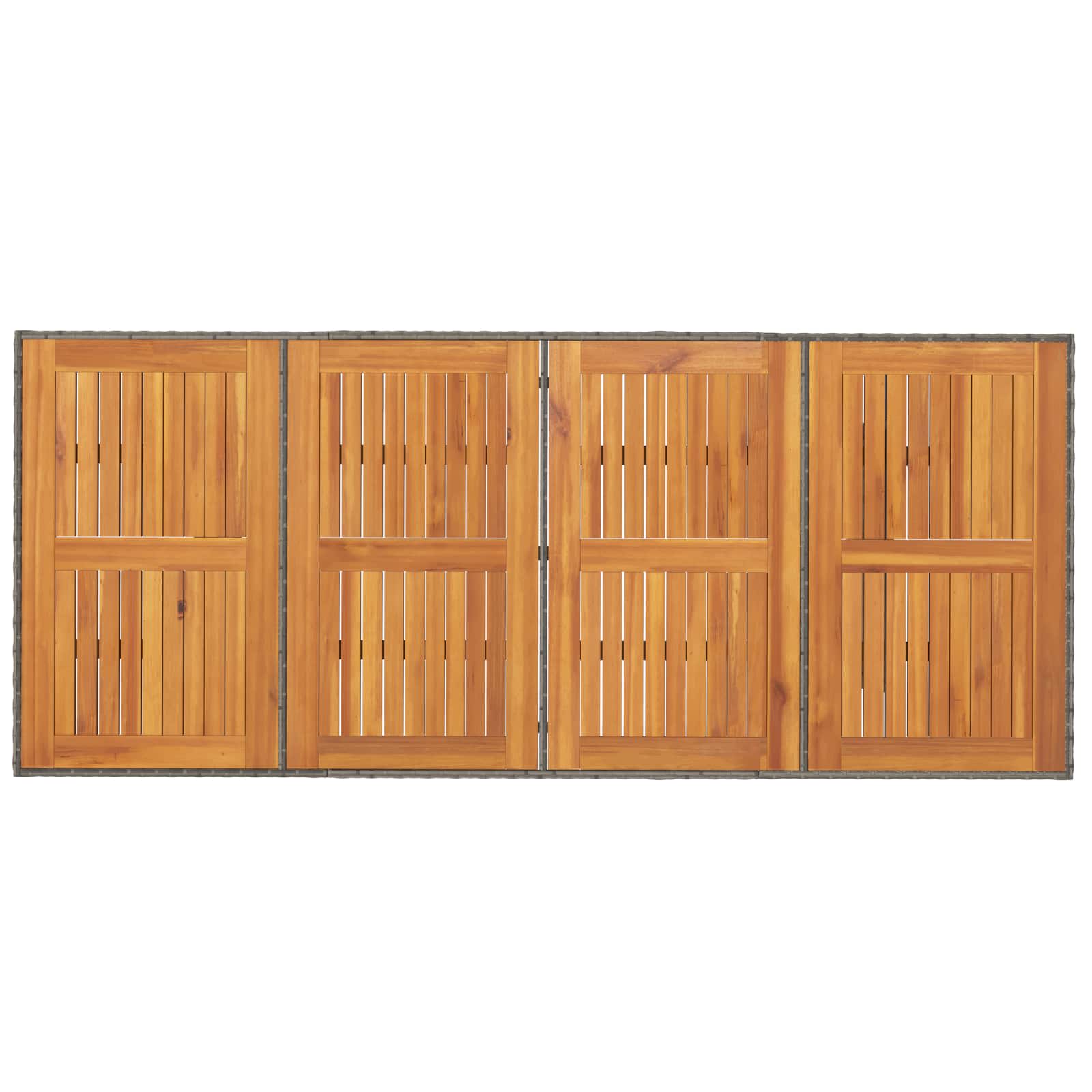 Garten Essgruppe mit Kissen 9 pcs Grau Poly-Rattan