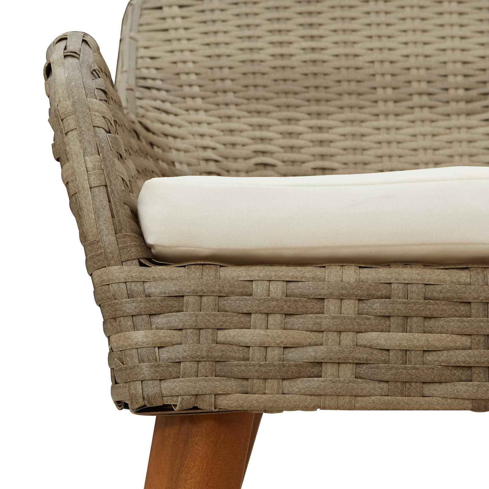 Garten Essgruppe mit Kissen 9 pcs Beige Poly-Rattan