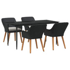 Garten Essgruppe mit Kissen 5 pcs Schwarz Poly-Rattan