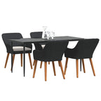 Garten Essgruppe mit Kissen 5 pcs Schwarz Poly-Rattan