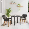 Garten Essgruppe mit Kissen 3 pcs Schwarz Poly-Rattan