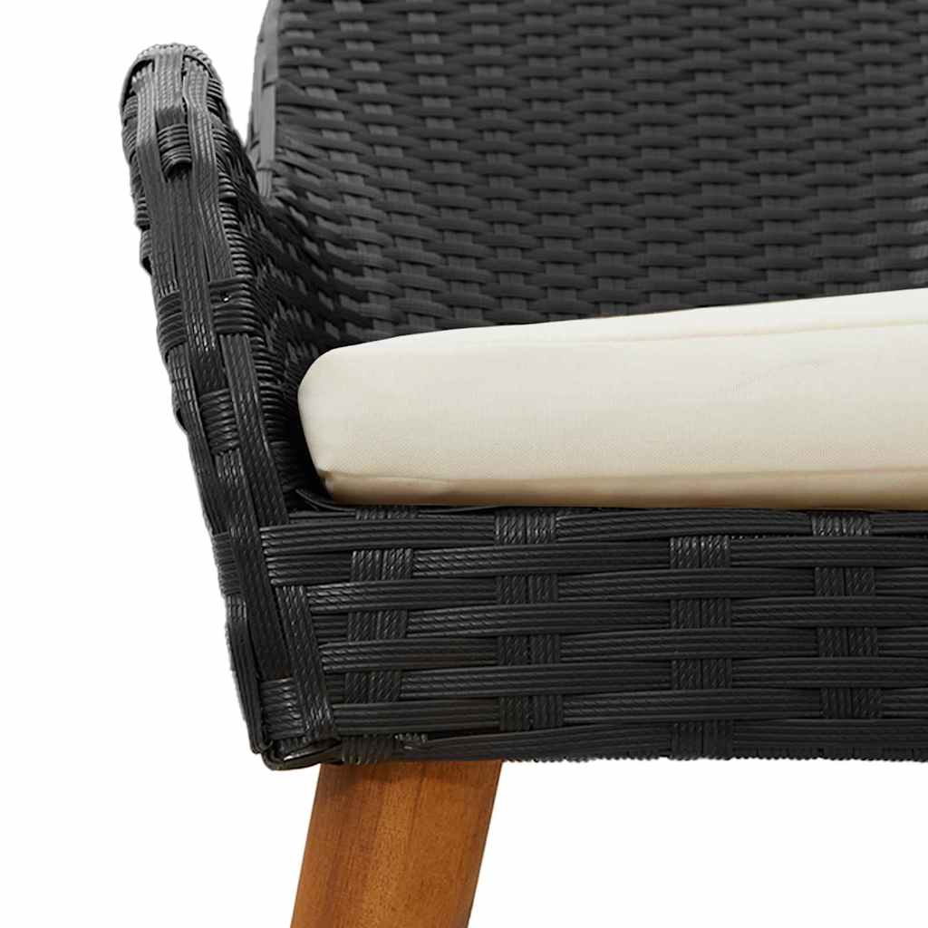 Garten Essgruppe mit Kissen 7 pcs Schwarz Poly-Rattan