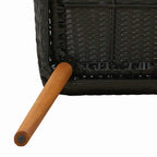 Garten Essgruppe mit Kissen 9 pcs Schwarz Poly-Rattan