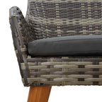 Garten Essgruppe mit Kissen 5 pcs Grau Poly-Rattan