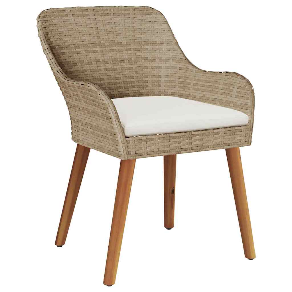 Garten Essgruppe mit Kissen 3 pcs Beige Poly-Rattan