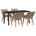 Garten Essgruppe mit Kissen 5 pcs Beige Poly-Rattan
