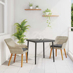 Garten Essgruppe mit Kissen 3 pcs Hellgrau Poly-Rattan