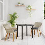 Garten Essgruppe mit Kissen 3 pcs Hellgrau Poly-Rattan