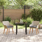 Garten Essgruppe mit Kissen 3 pcs Hellgrau Poly-Rattan