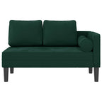 Chaiselongue mit Kissen Dunkelgrün Samt