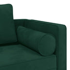 Chaiselongue mit Kissen Dunkelgrün Samt