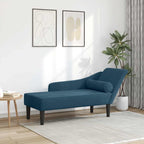 Chaiselongue mit Kissen Blau Samt