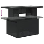 2-tlg. Garten-Sofagarnitur mit Kissen Schwarz Poly Rattan Glas