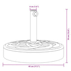 Sonnenschirmständer für Ø38/48 mm Mast 25 kg Rund
