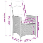 9-tlg. Garten-Essgruppe mit Kissen Schwarz Poly Rattan
