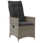 9-tlg. Garten-Essgruppe mit Kissen Grau Poly Rattan